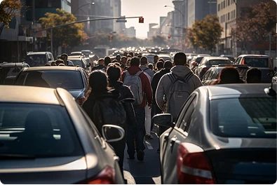 Análisis de vehículos, horarios pico, sentidos de circulación y comportamiento peatonal
