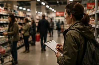 Observación directa del comportamiento de consumidores en su entorno cotidiano